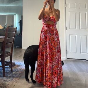 All About May Floral Front Cutout Maxi Dress | Size US 6